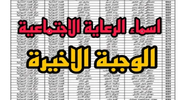 أسماء المشمولين بالرعاية الاجتماعية 2024