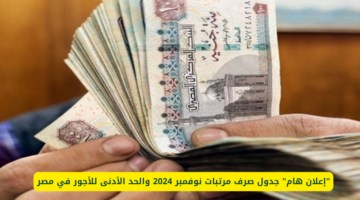 موعد صرف مرتبات شهر نوفمبر 2024 للموظفين والحد الأدني للأجور