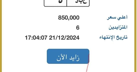 تنافس 6 أشخاص على لوحة سيارة “ع ب د – 5” المميزة يرفع سعرها لـ850 ألف جنيه