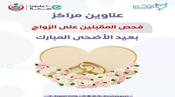 العيد مش أجازة بس.. 58 مركزًا لفحوصات المقبلين على الزواج بالأسماء والعناوين
