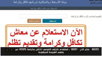 رسميًا.. استعلام تكافل وكرامة 2025 بالرقم القومي عبر moss.gov.eg والشروط المطلوبة