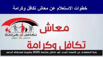 طرق الاستعلام عن الأسماء الجدد في تكافل وكرامة للشهر الحالي القائمة الكاملة بالرقم القومي
