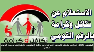 رسميًا.. استعلم عن تكافل وكرامة برقمك القومي الآن عبر بوابة الدعم النقدي