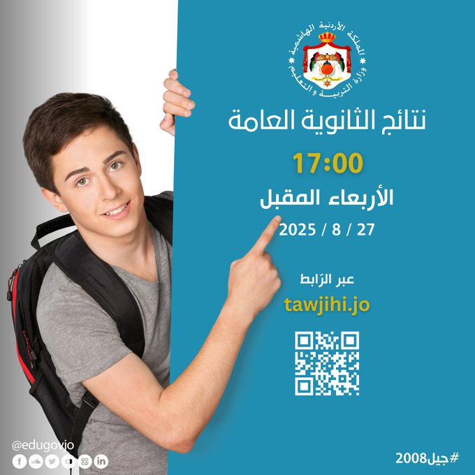 إعلان نتائج التوجيهي 2008 الأردن