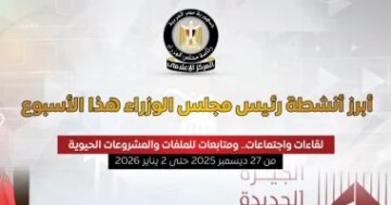 7 فعاليات حكومية حصاد نشاط رئيس الوزراء المصري خلال الأسبوع