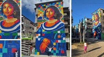 جدارية الموناليزا من نفايات البلاستيك في السلفادور تواجه أزمة التلوث