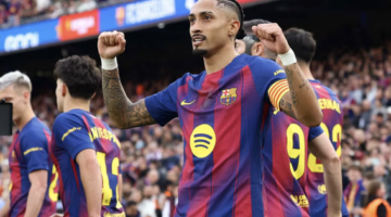 سحق برشلونة إشبيلية بنتيجة 5 0 بفضل ثلاثية من رافينيا