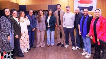 نجوم وصناع مسلسل توابع في زيارة لـ اليوم السابع قبل