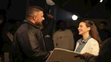 يارا السكري وأحمد العوضي في كواليس الحلقة الـ 15 من.webp