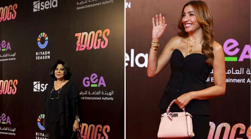 نجوم الفن إسعاد يونس ودينا الشربيني في العرض الخاص لفيلم 7Dogs
